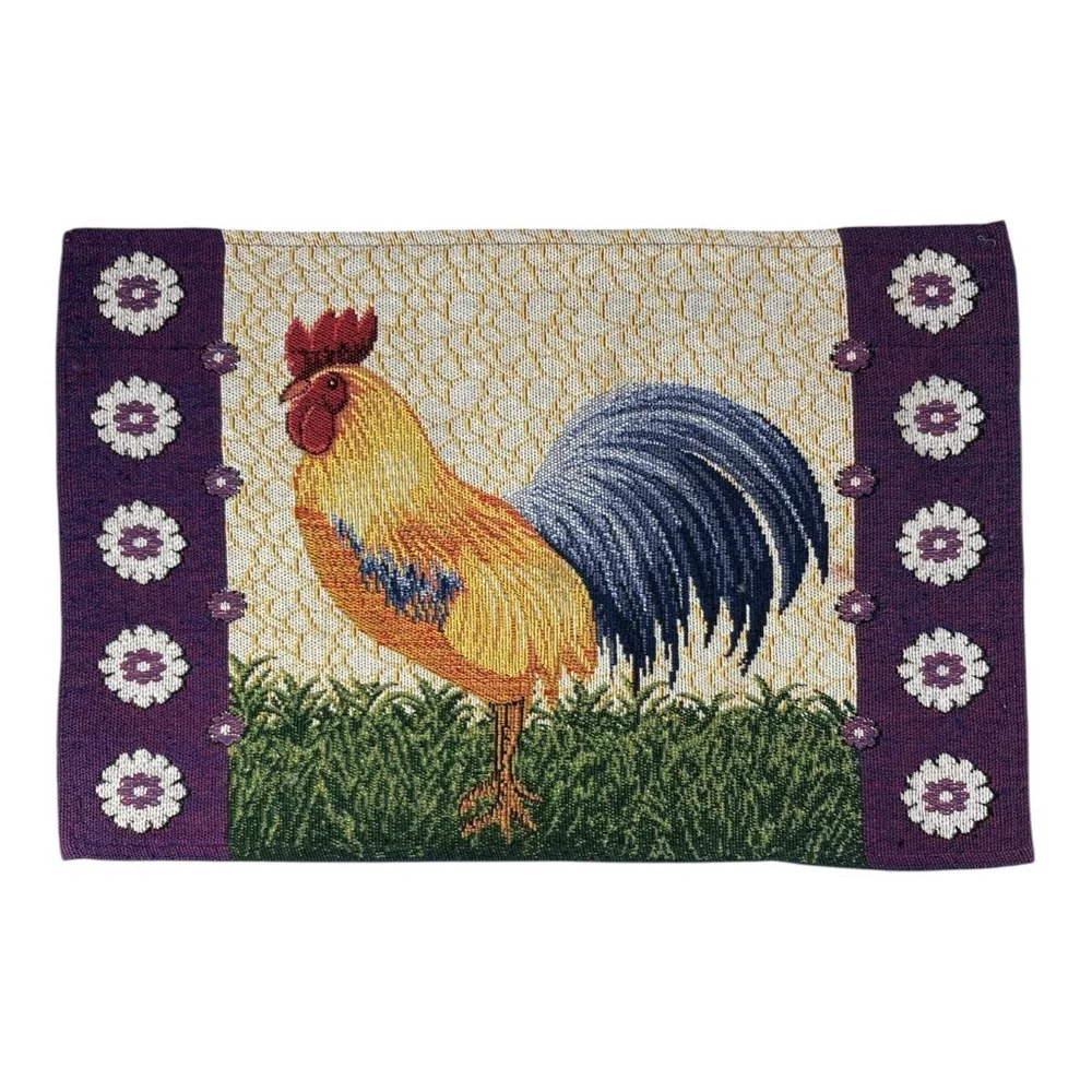 Set of 8 Tapestry Placemats Rooster Chicken Farmhouse Country 18